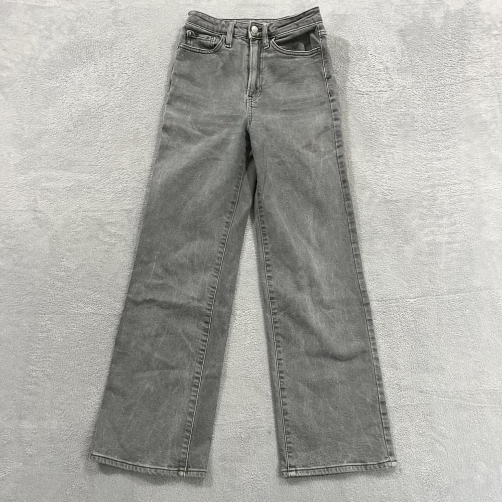 Unique You Denim Jeans Wide Leg Flare Women's XS- W24x29 Washed Gray